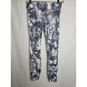 Athleta Leggings Womens Black Gray Tie Dye Salutation Tight Powervita- SMALL